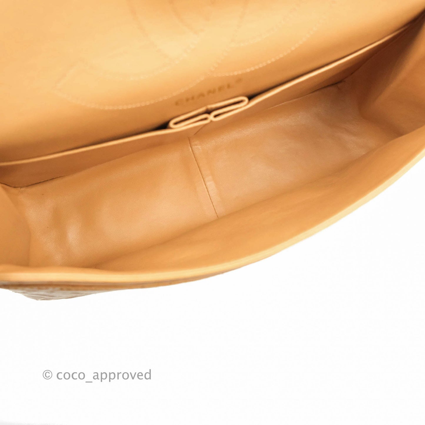 Chanel Quilted Reissue 227 Flap Beige Calfskin Aged Gold Hardware