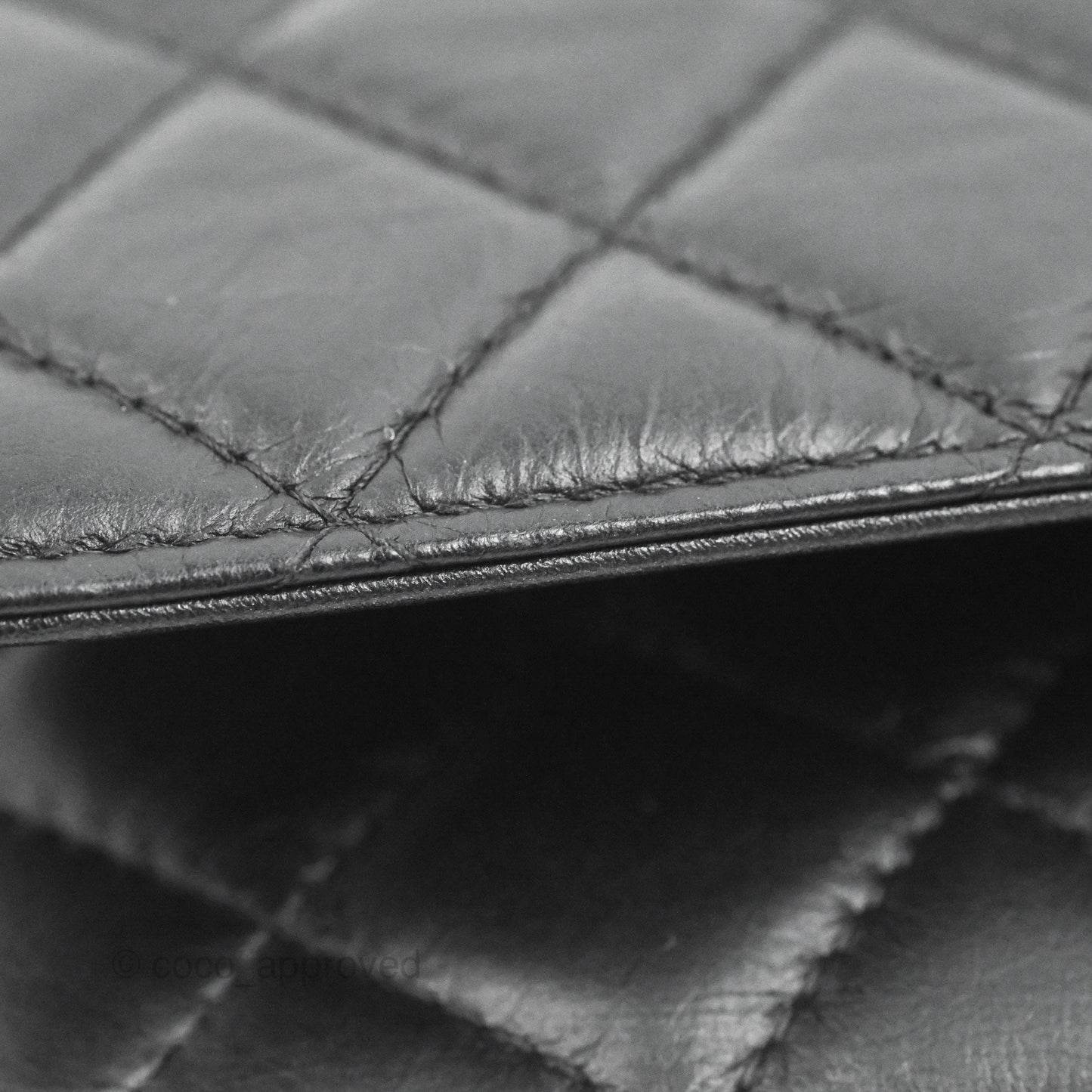 Chanel  Quilted Tassel Wallet On Chain WOC Black Aged Calfskin