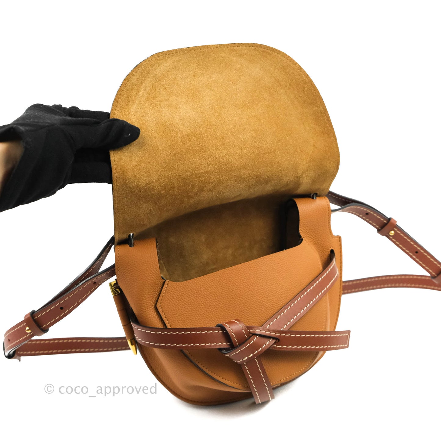 Loewe Small Gate Bag Light Caramel/Pecan Grained Calfskin