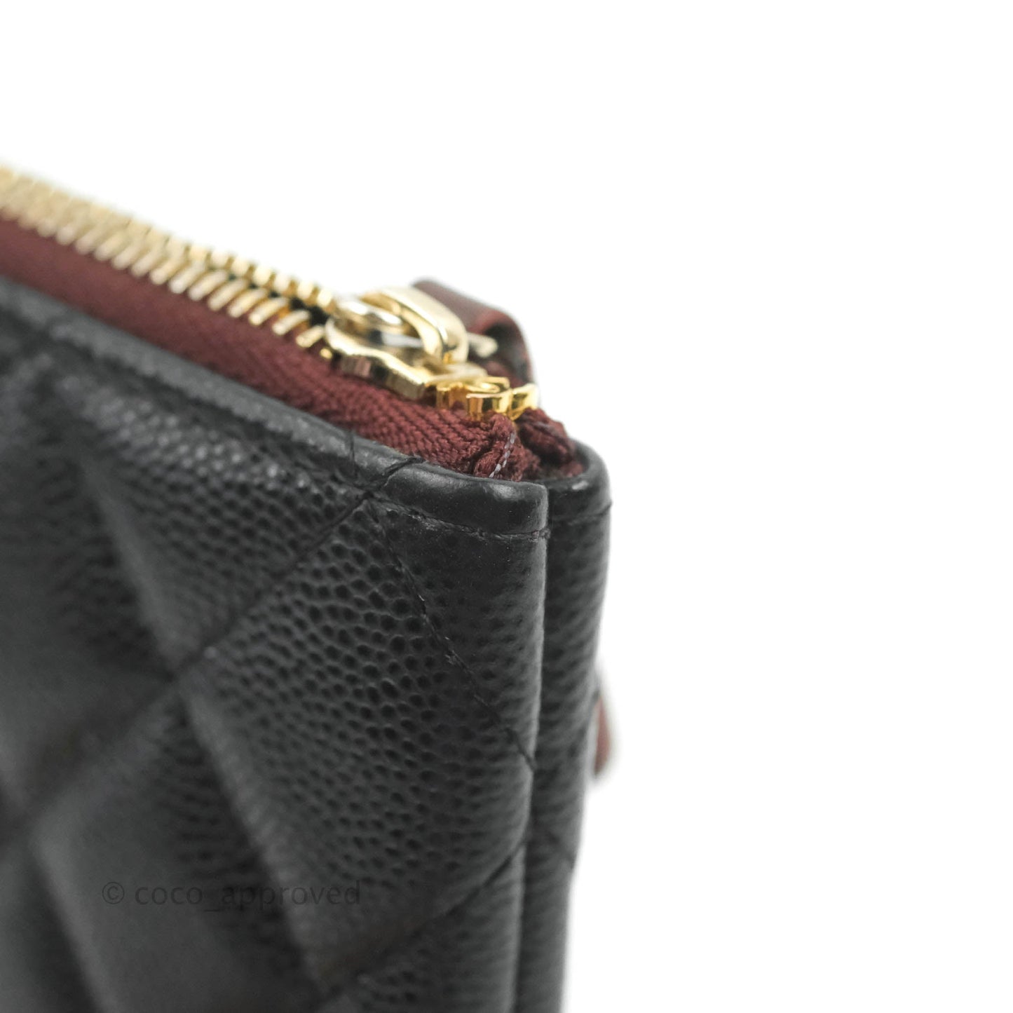 Chanel Quilted Mini O case Black Caviar Gold Hardware