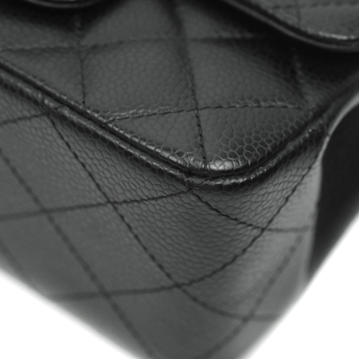 Chanel Mini Square Black Caviar Silver Hardware
