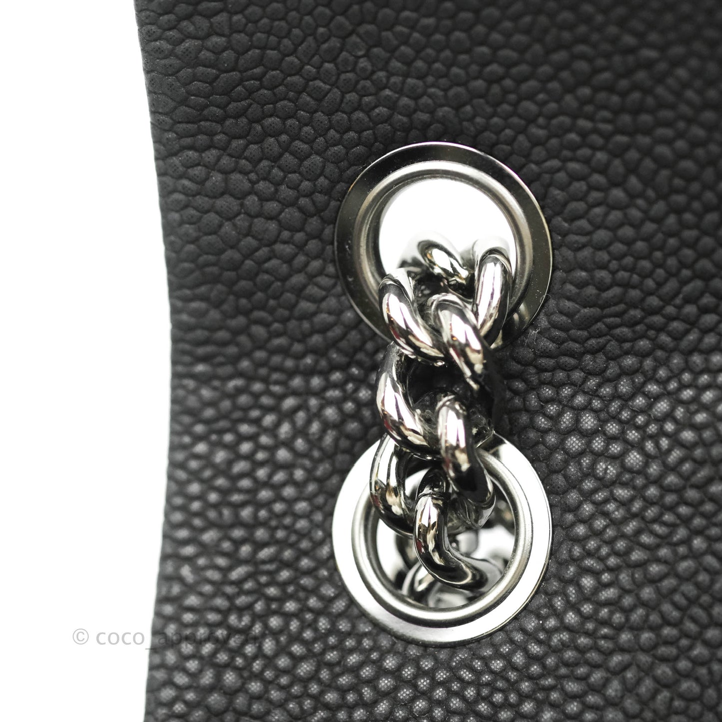 Chanel Lady Pearly Flap Bag Black Caviar Silver Hardware
