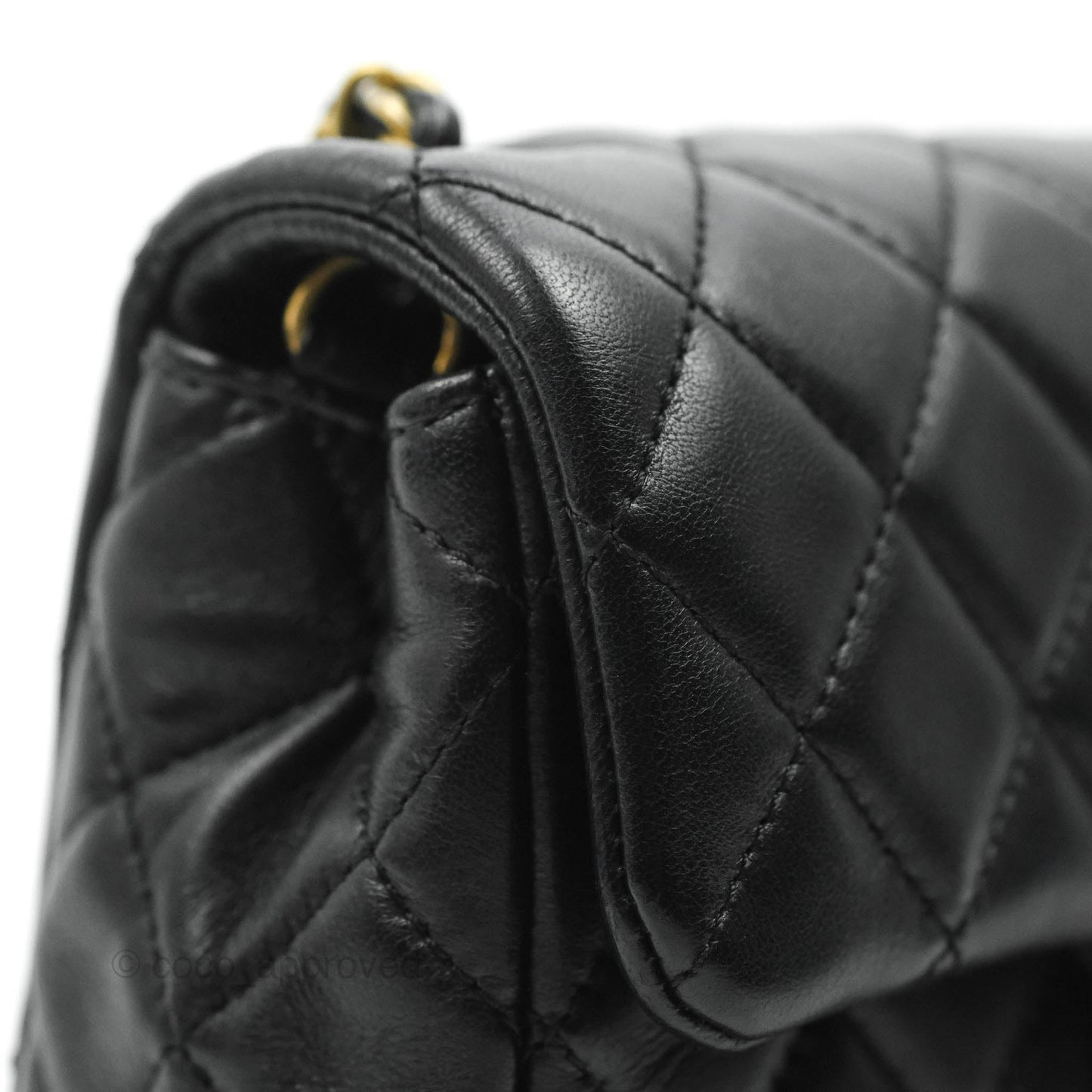 Chanel Quilted Mini Rectangular Pearl Crush Black Lambskin Gold Hardware