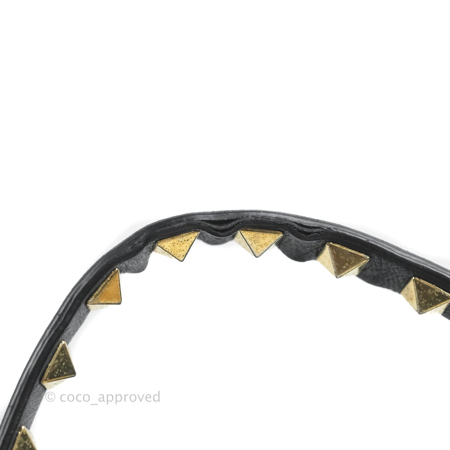 Valentino Garavani Mini Trapeze Rockstud Black Grained Calfskin Gold Hardware