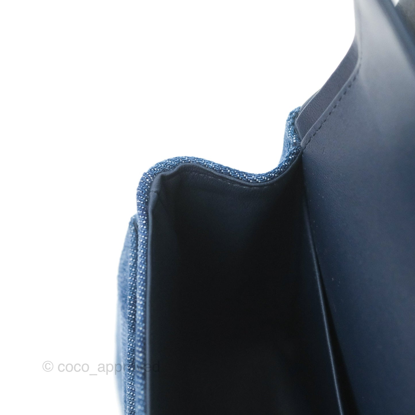 Chanel M/L Quilted Medium Double Flap Blue Printed Denim