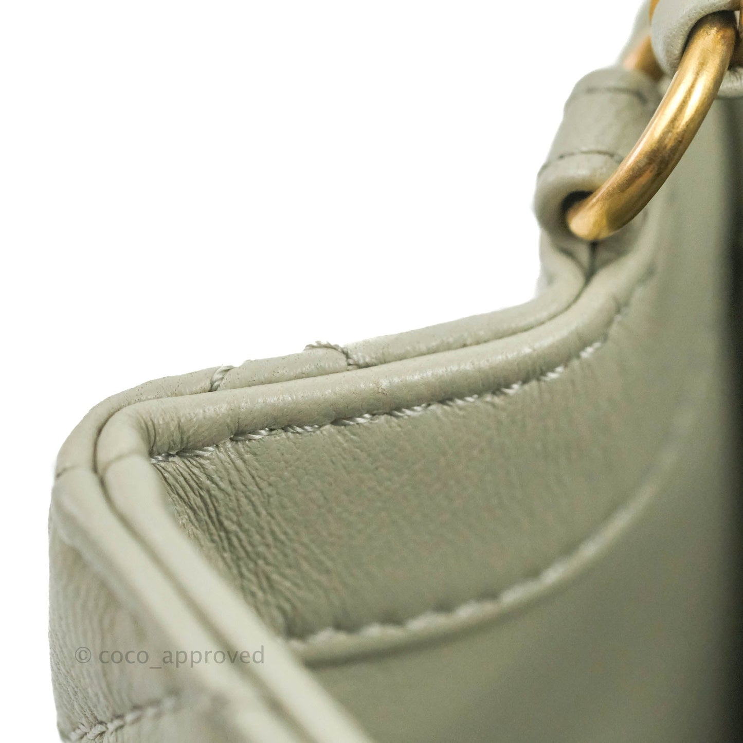 Chanel Mini Rectangular Pearl Crush Quilted Grey Lambskin Aged Gold Hardware 22C