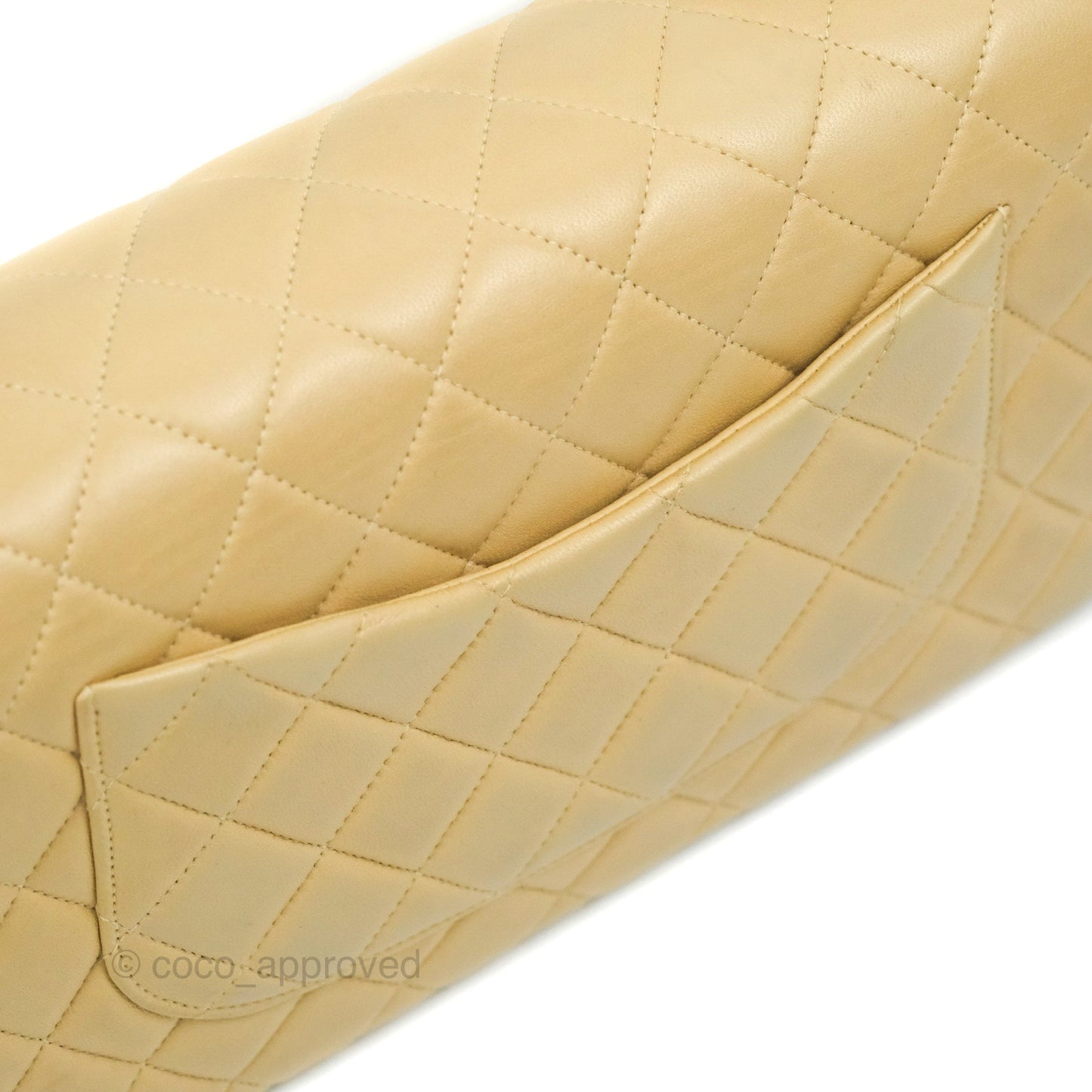 Chanel Vintage Top Handle Flap Bag Beige Lambskin 24K Gold Hardware