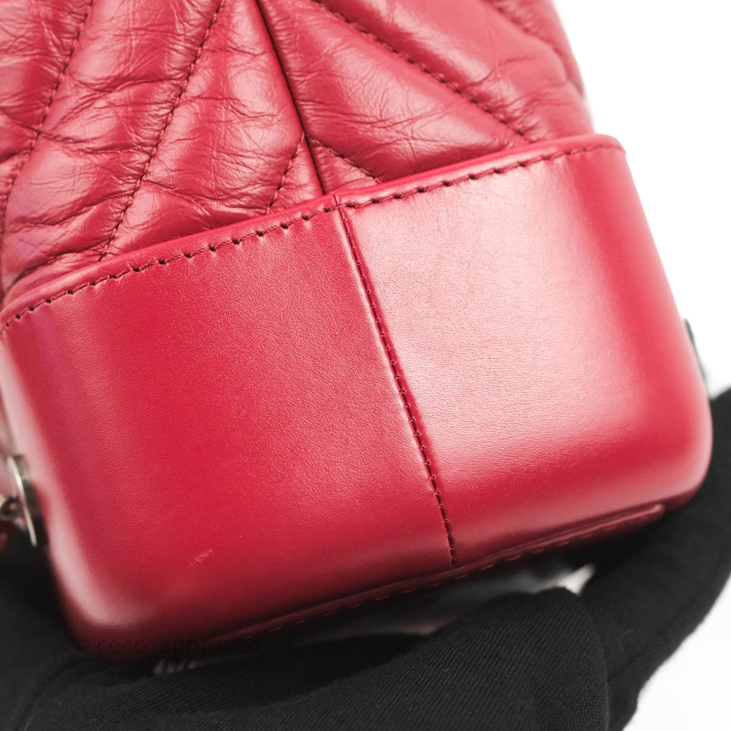 Chanel Small Chevron Gabrielle Backpack Dark Pink Aged Calfskin