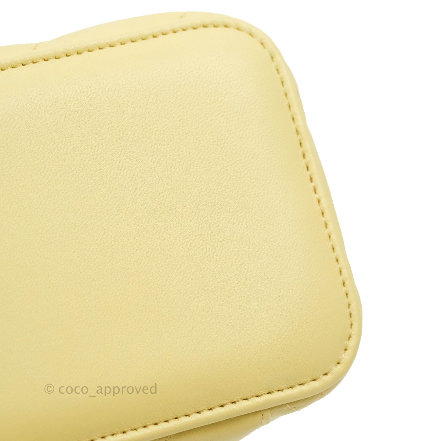 Chanel Vanity Rectangular Top Handle Yellow Lambskin Gold Hardware