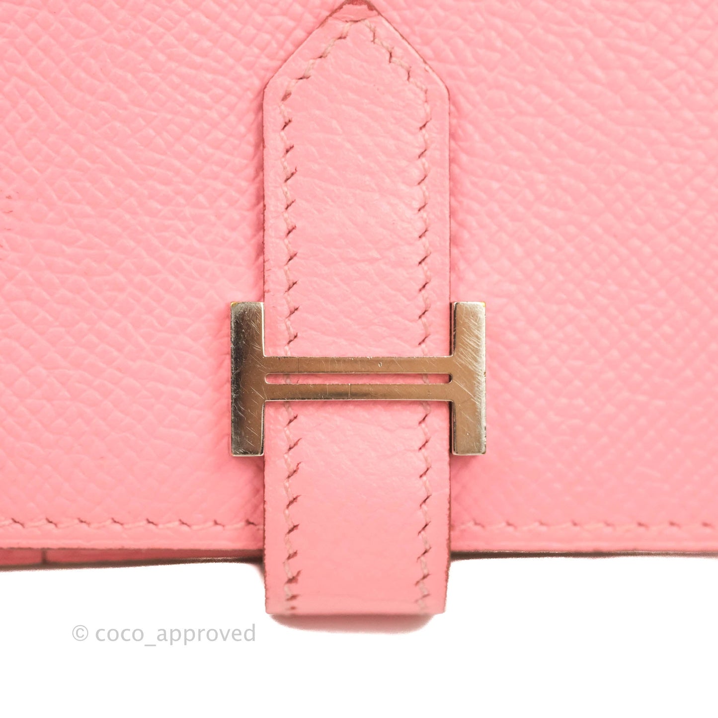 Hermès Bearn Wallet Epsom Pink Palladium Hardware