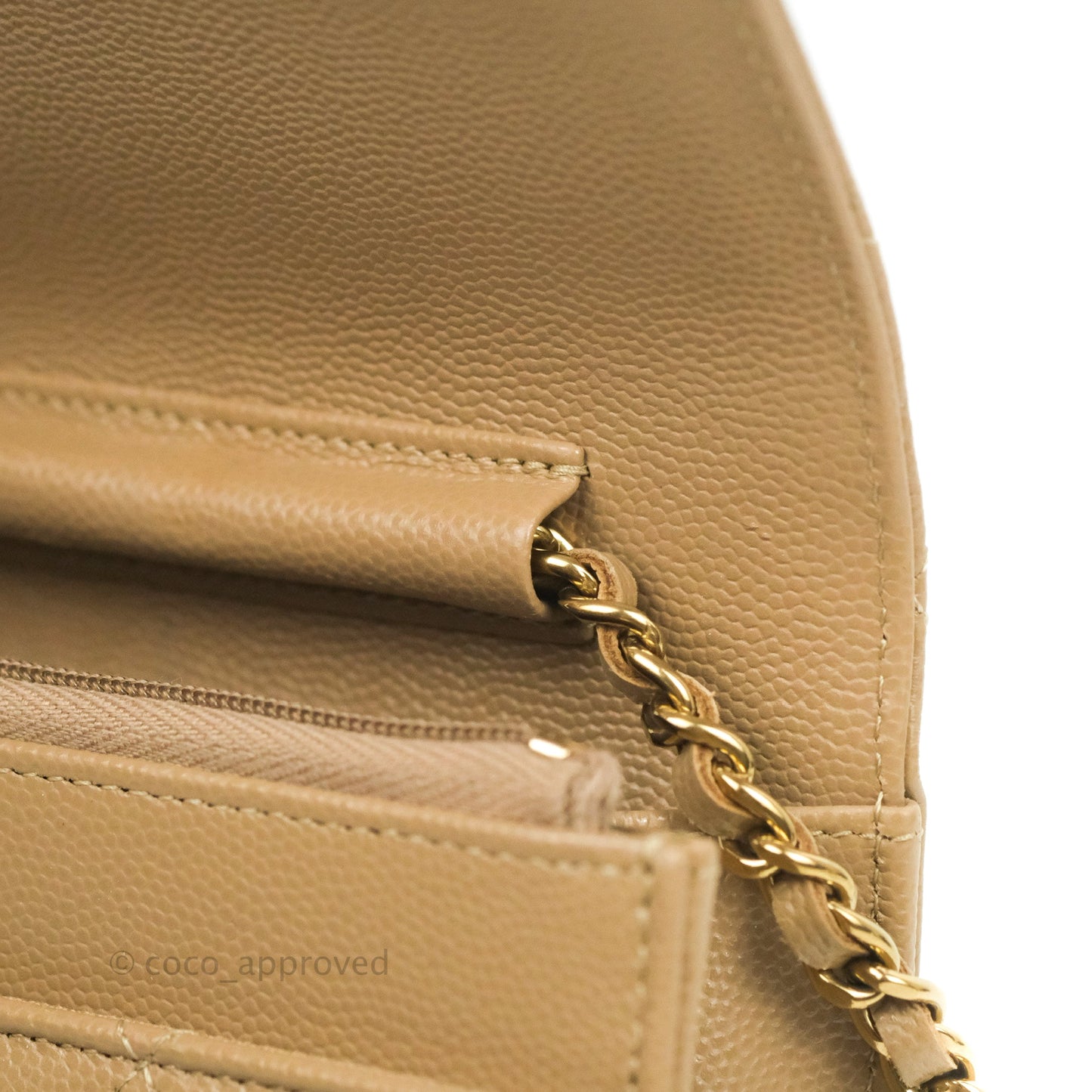 Chanel Quilted Classic WOC Dark Beige Caviar Gold Hardware