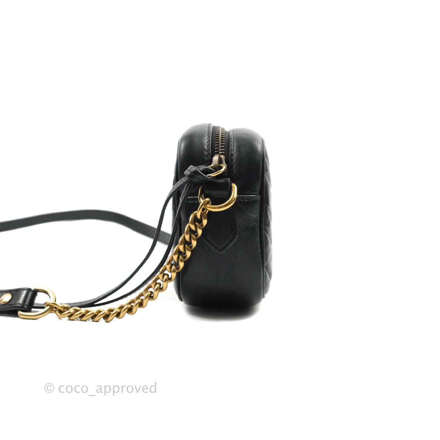 Gucci Mini Matelasse GG Marmont Camera Bag Black Calfskin Gold Hardware