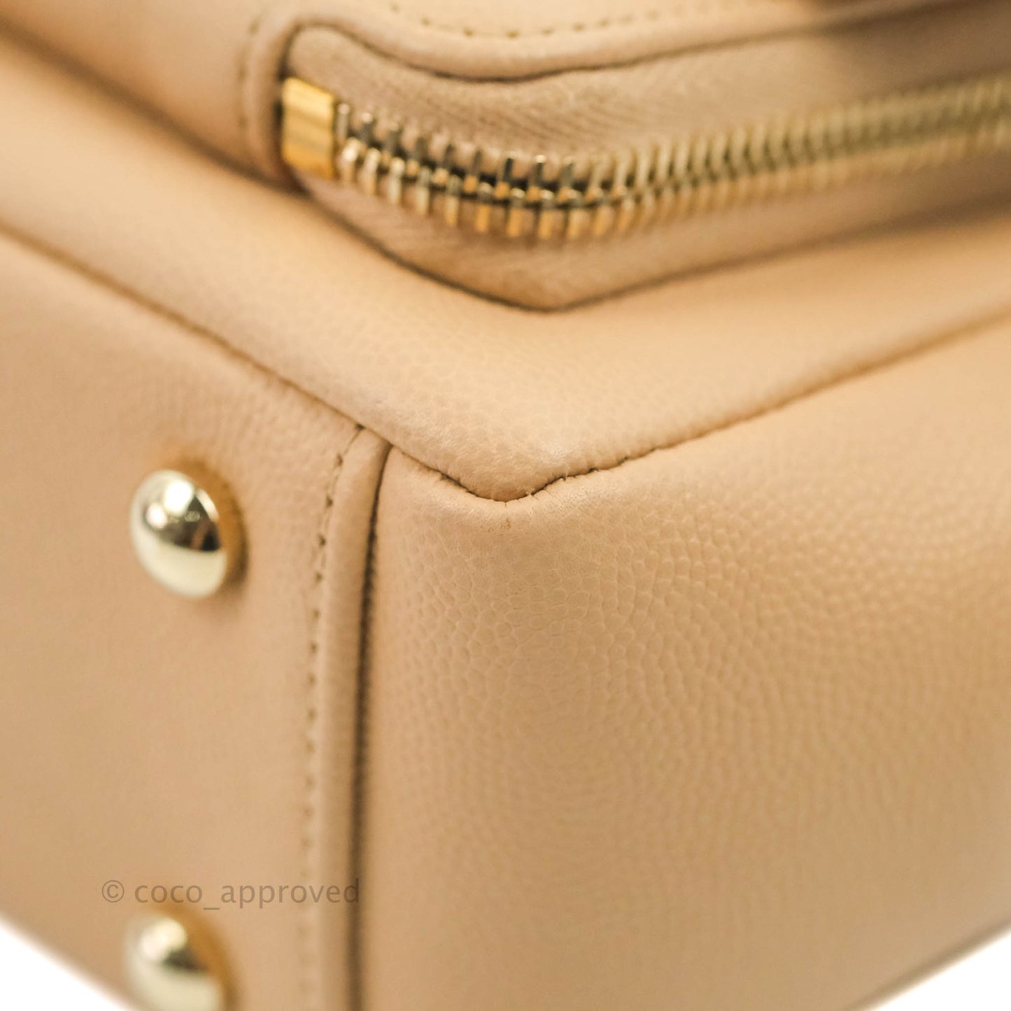 Chanel Quilted Small Business Affinity Flap Beige Caviar Gold Hardware