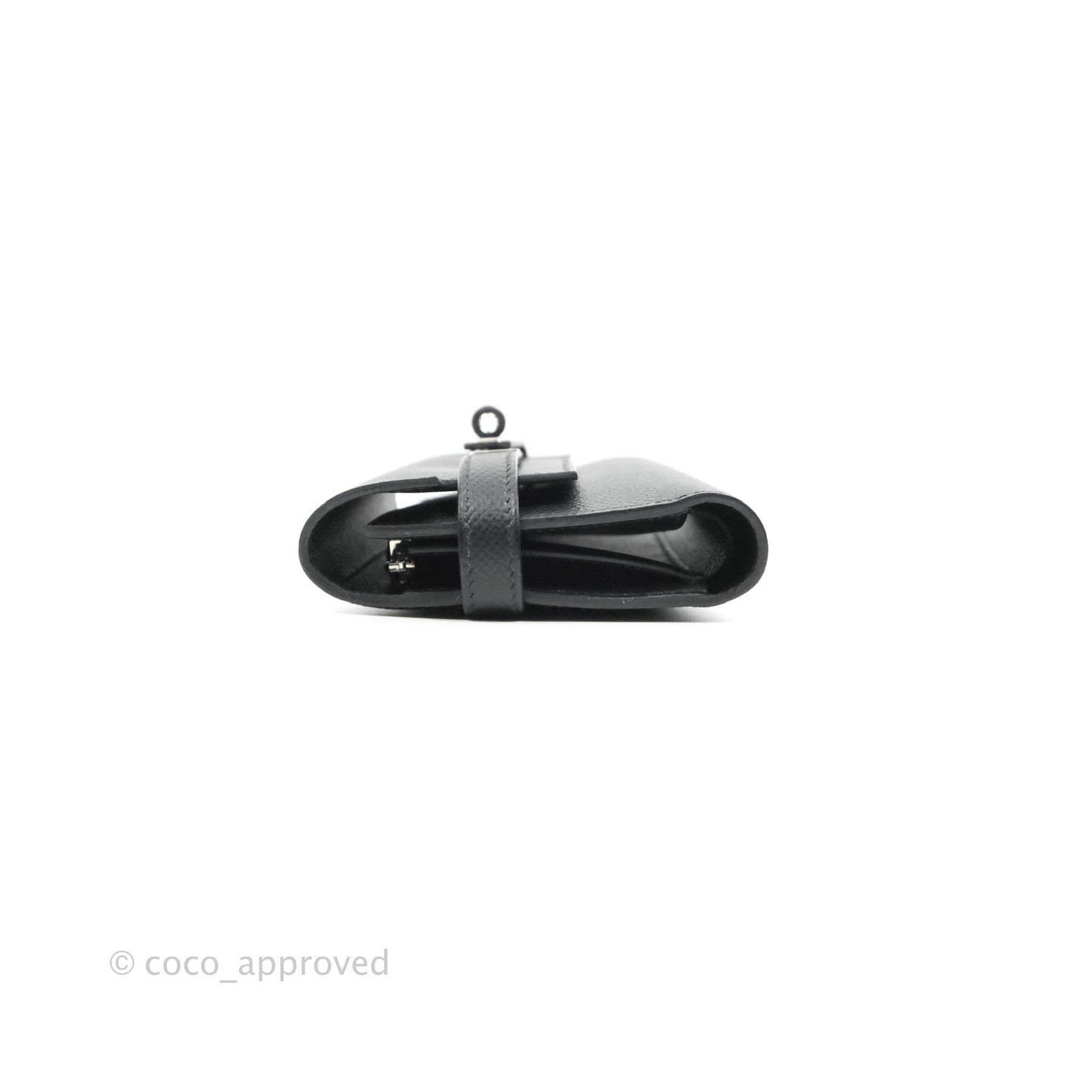Hermès Small Kelly Wallet Black Epsom Palladium Hardware
