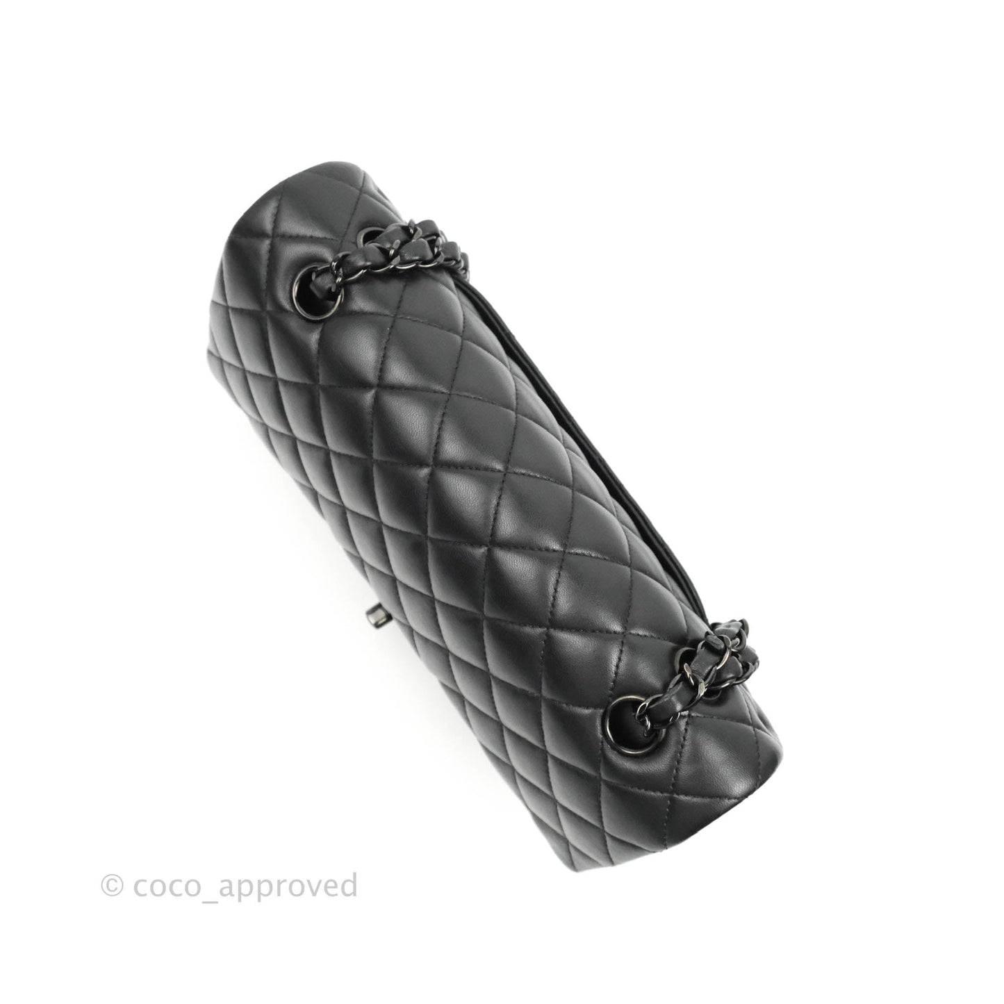 Chanel Classic Quilted M/L Medium Double Flap So Black Lambskin
