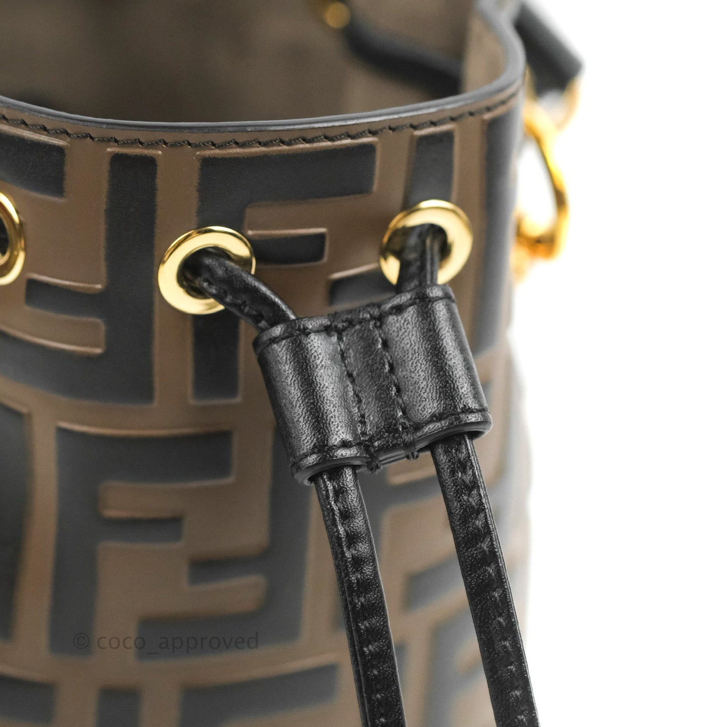 Fendi Mini Mon Tresor Bucket Bag FF Motif Brown