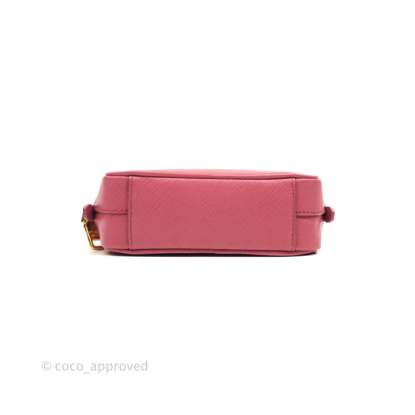 Prada Saffiano Mini Camera Bag in Red Gold Hardware