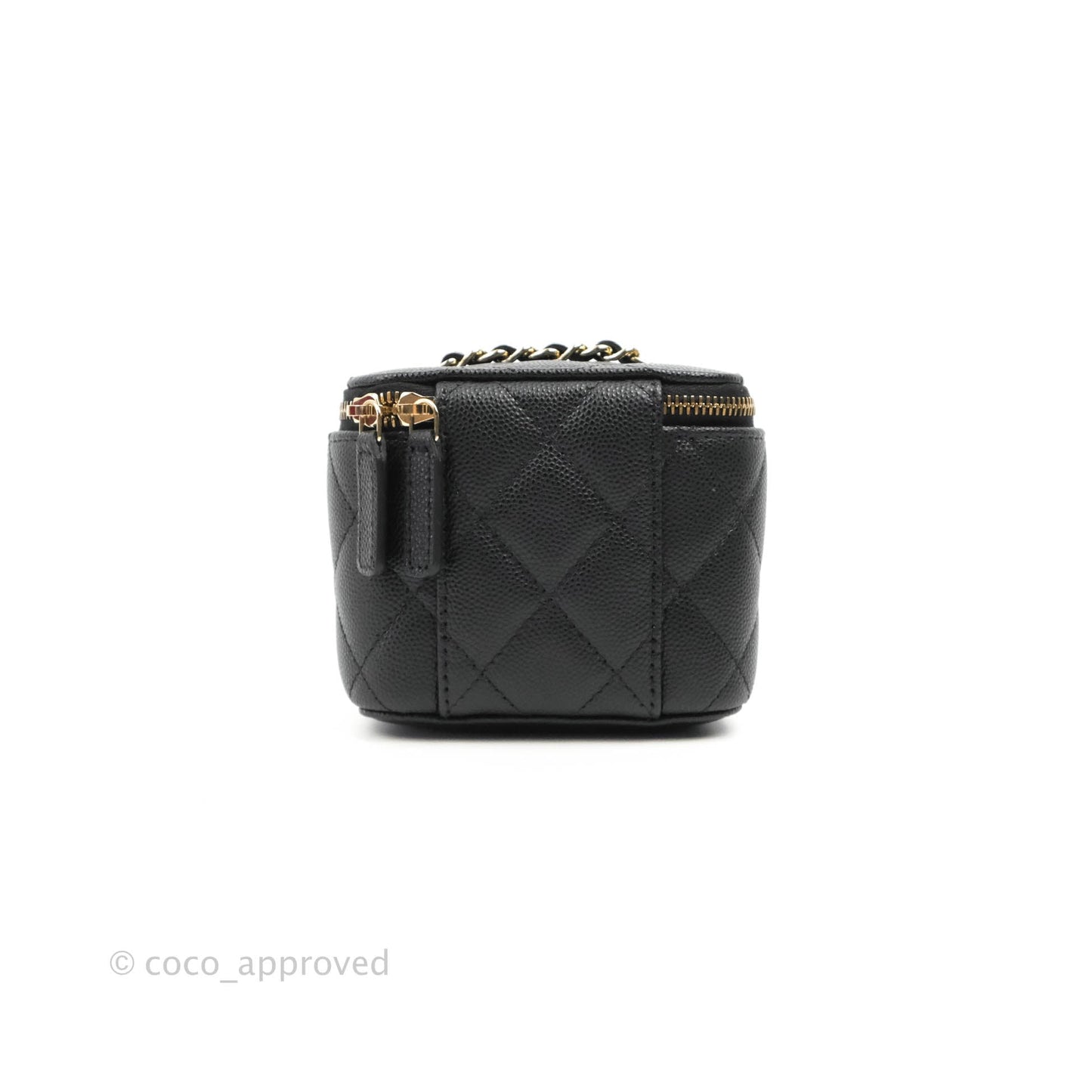 Chanel Mini Vanity With Chain Black Caviar Gold Hardware