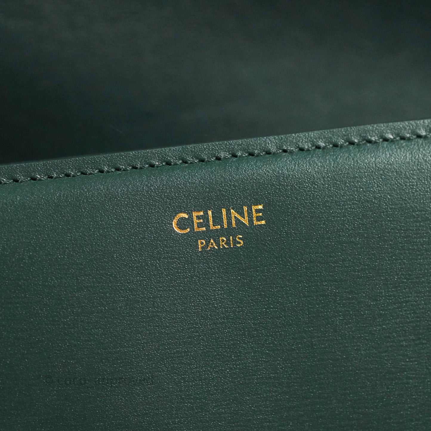 Celine Medium Triomphe Shiny Calfskin Amazone Green