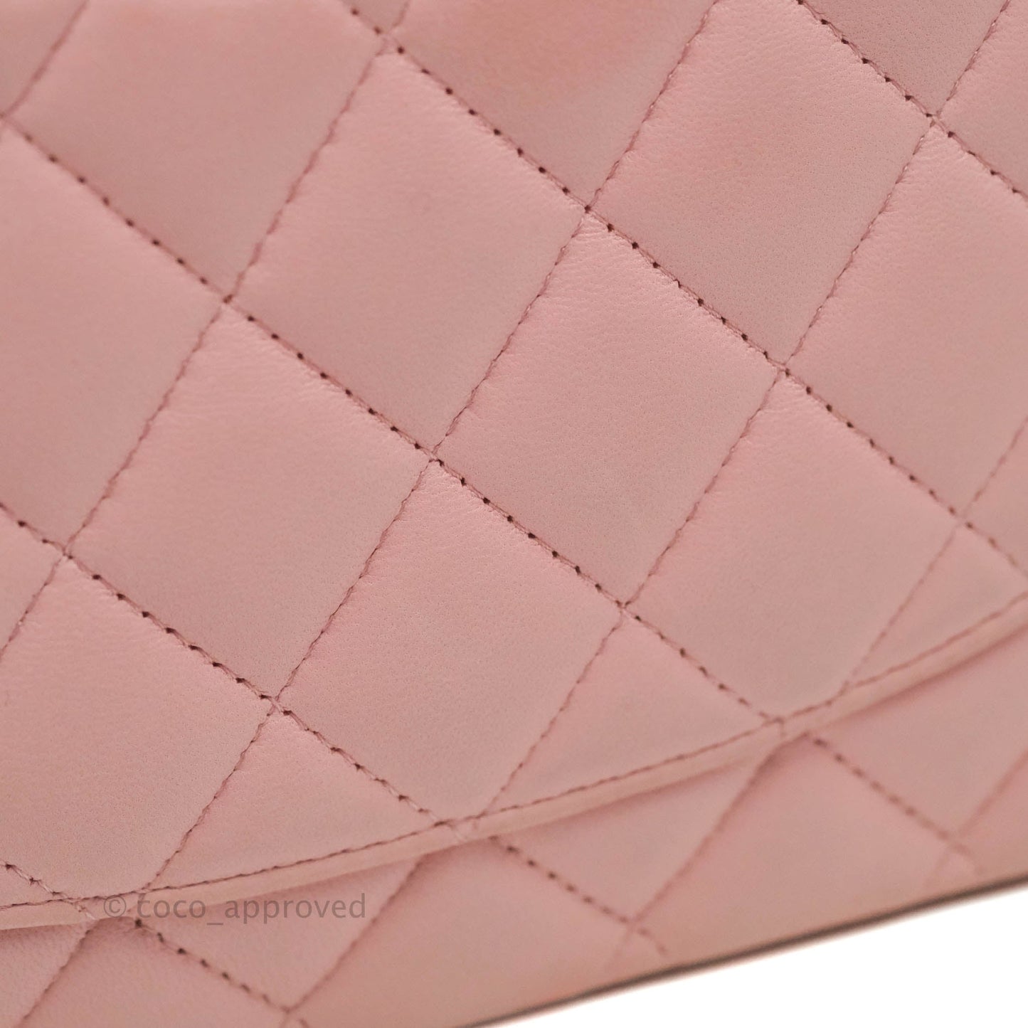 Chanel Classic M/L Medium Flap Quilted Pink Lambskin Gold Hardware