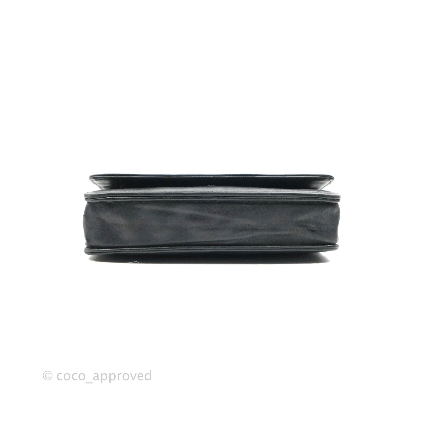 Chanel Camellia Wallet on Chain WOC Black Lambskin Silver Hardware