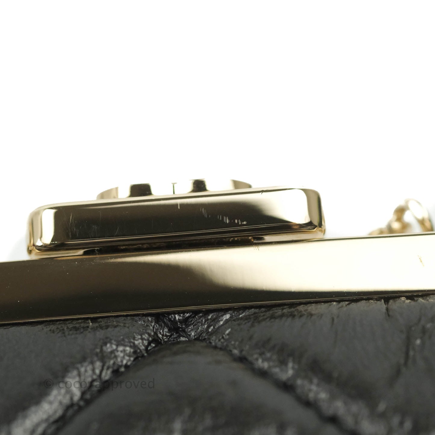 Chanel Kisslock Glasses Case Black Lambskin Gold Hardware 21C