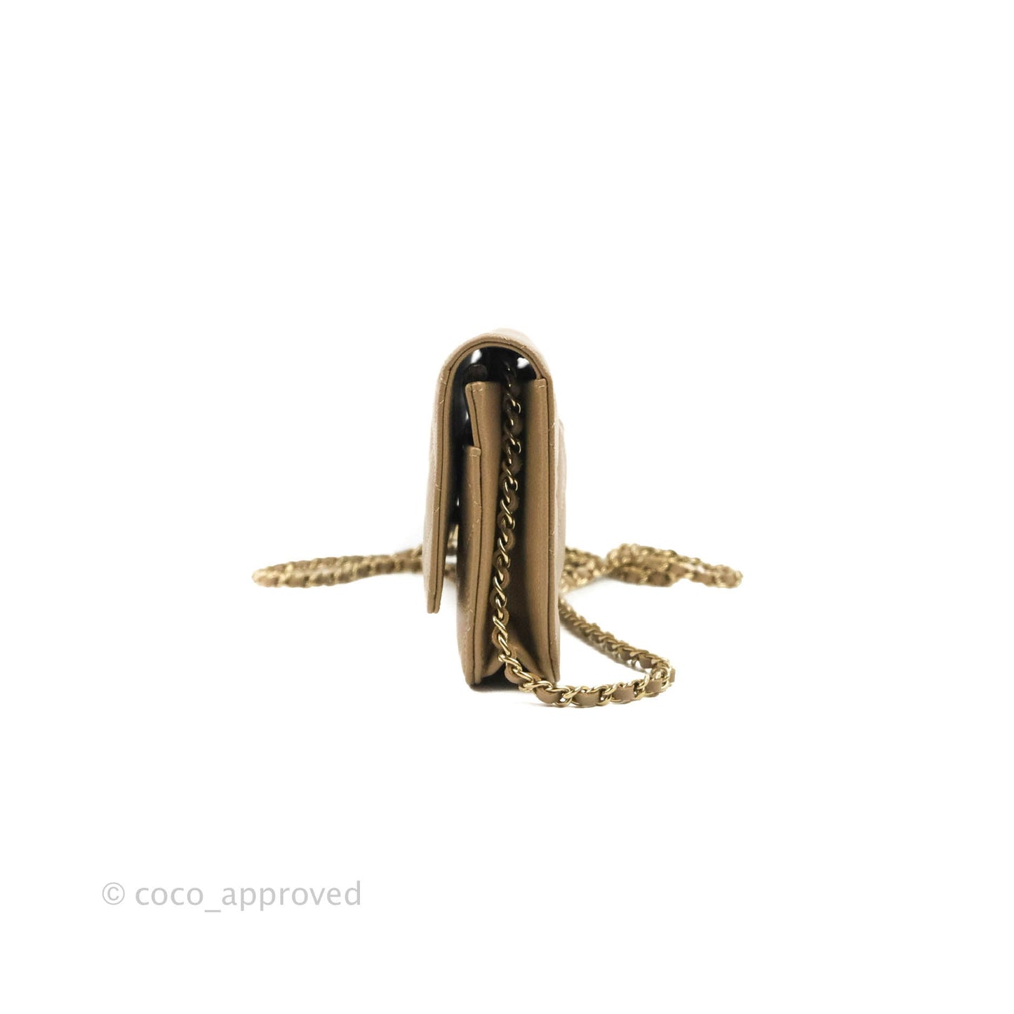 Chanel Quilted Classic WOC Dark Beige Caviar Gold Hardware