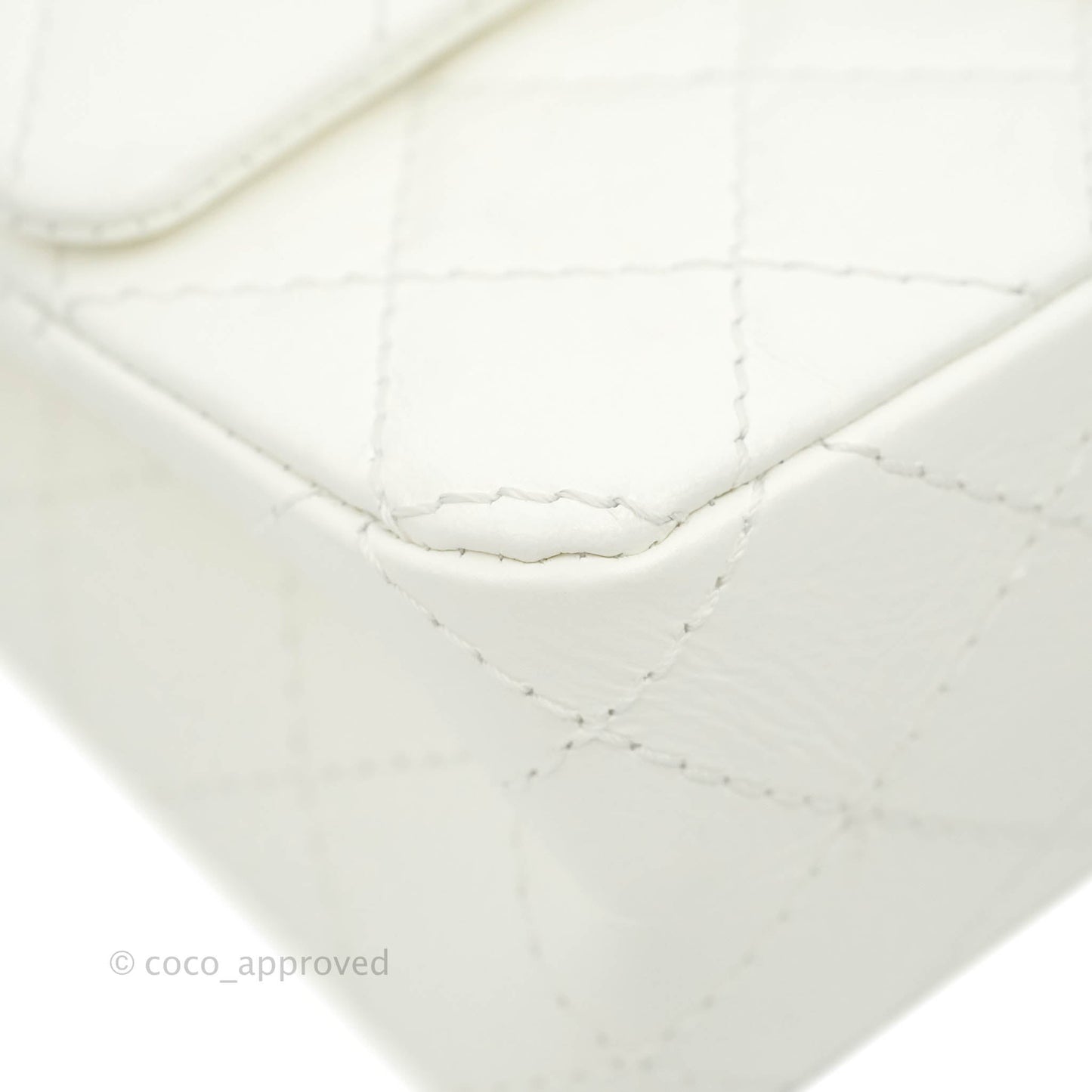 Chanel Mini Reissue 224 White Aged Calfskin Aged Gold Hardware