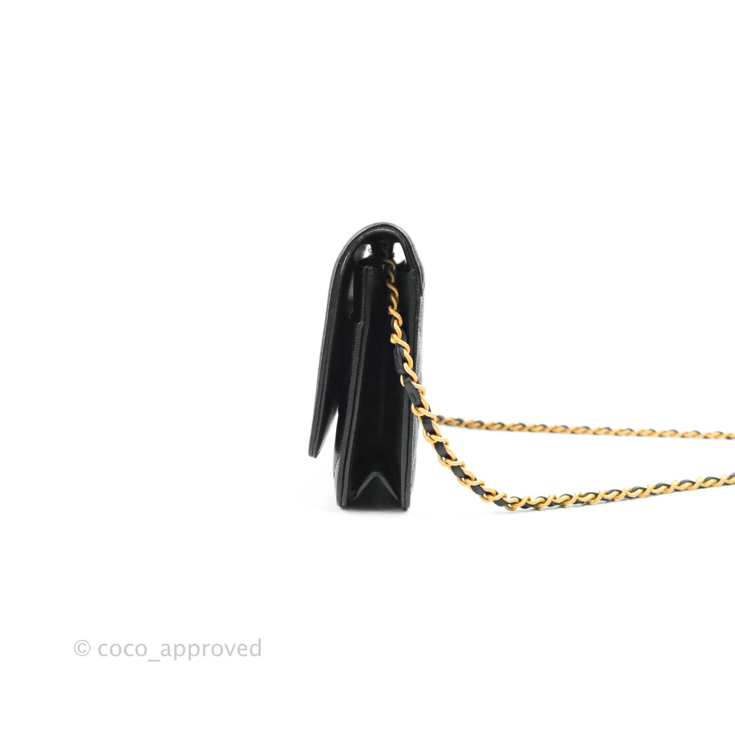 Chanel Filigree Wallet on Chain WOC Black Caviar Gold Hardware