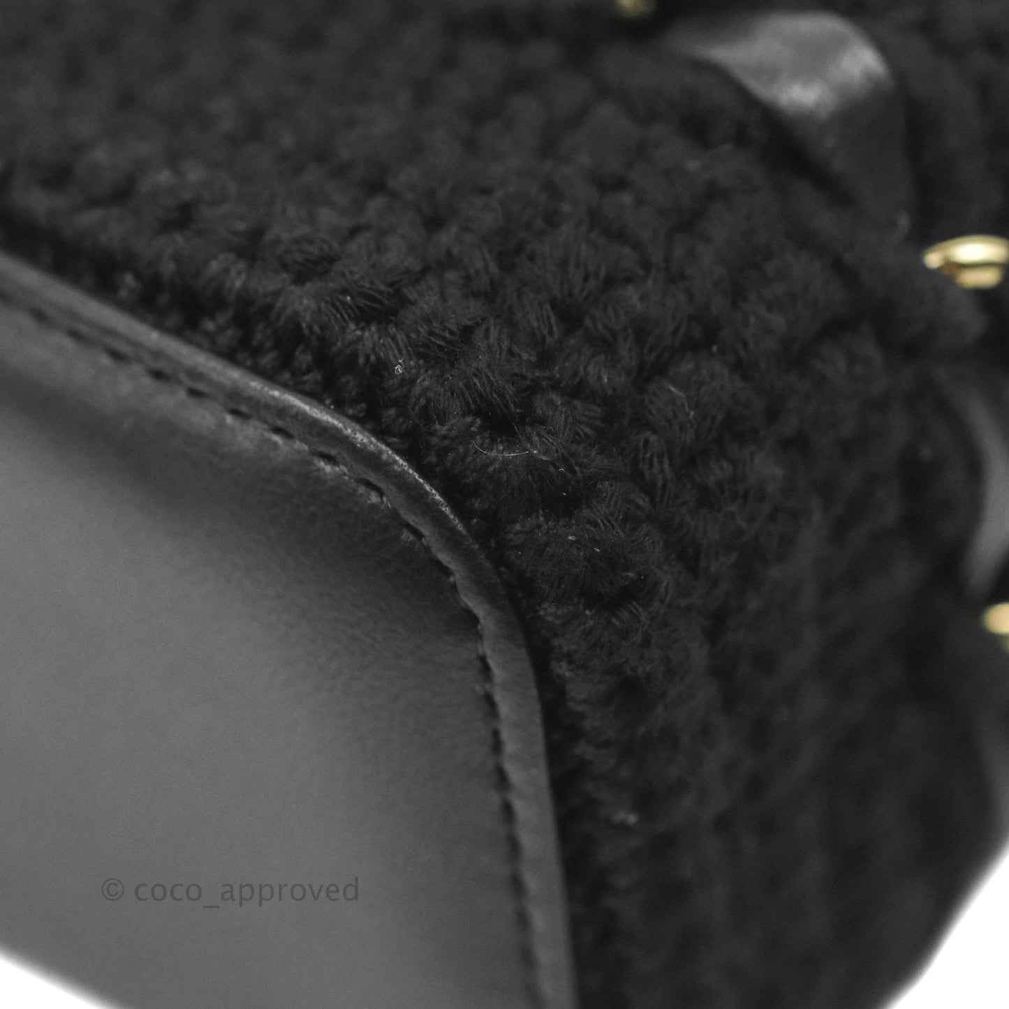 Chanel Mini Vanity With Chain Black Lambskin Crochet Gold Hardware