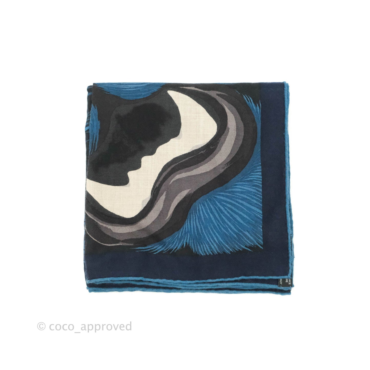 Hermès Cashmere Silk Grrrrr! Scarf 100 Prusse Marine