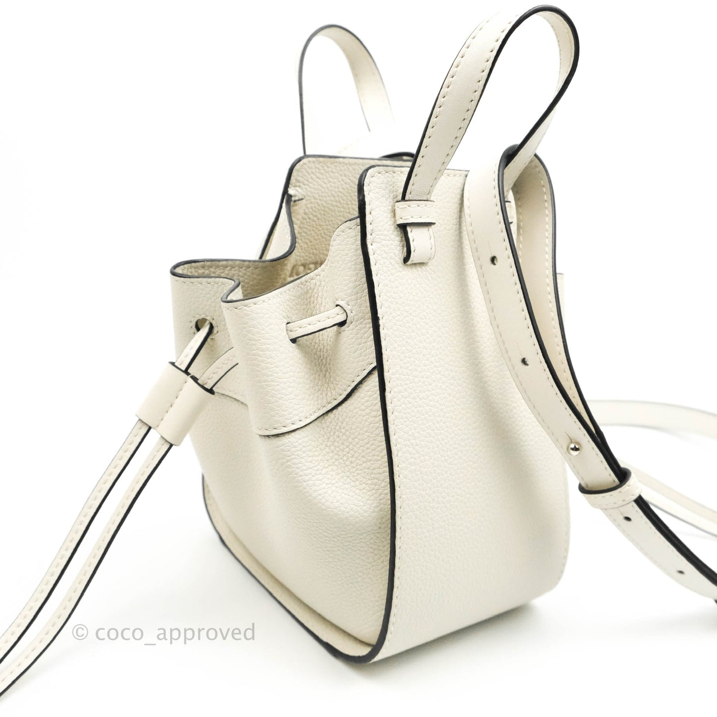 Loewe Mini Hammock Drawstring White Calfskin
