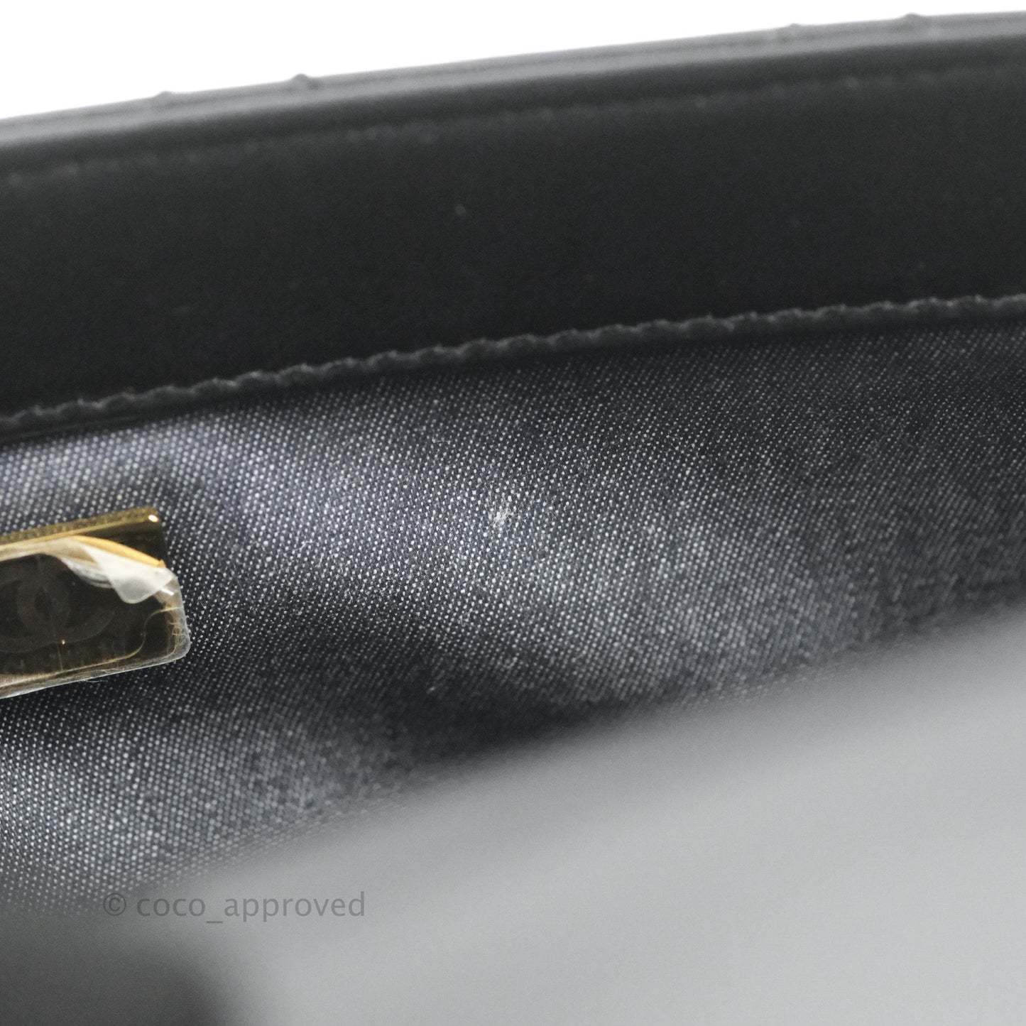 Chanel Quilted Resin Bi-Color Chain Flap Bag Black Lambskin