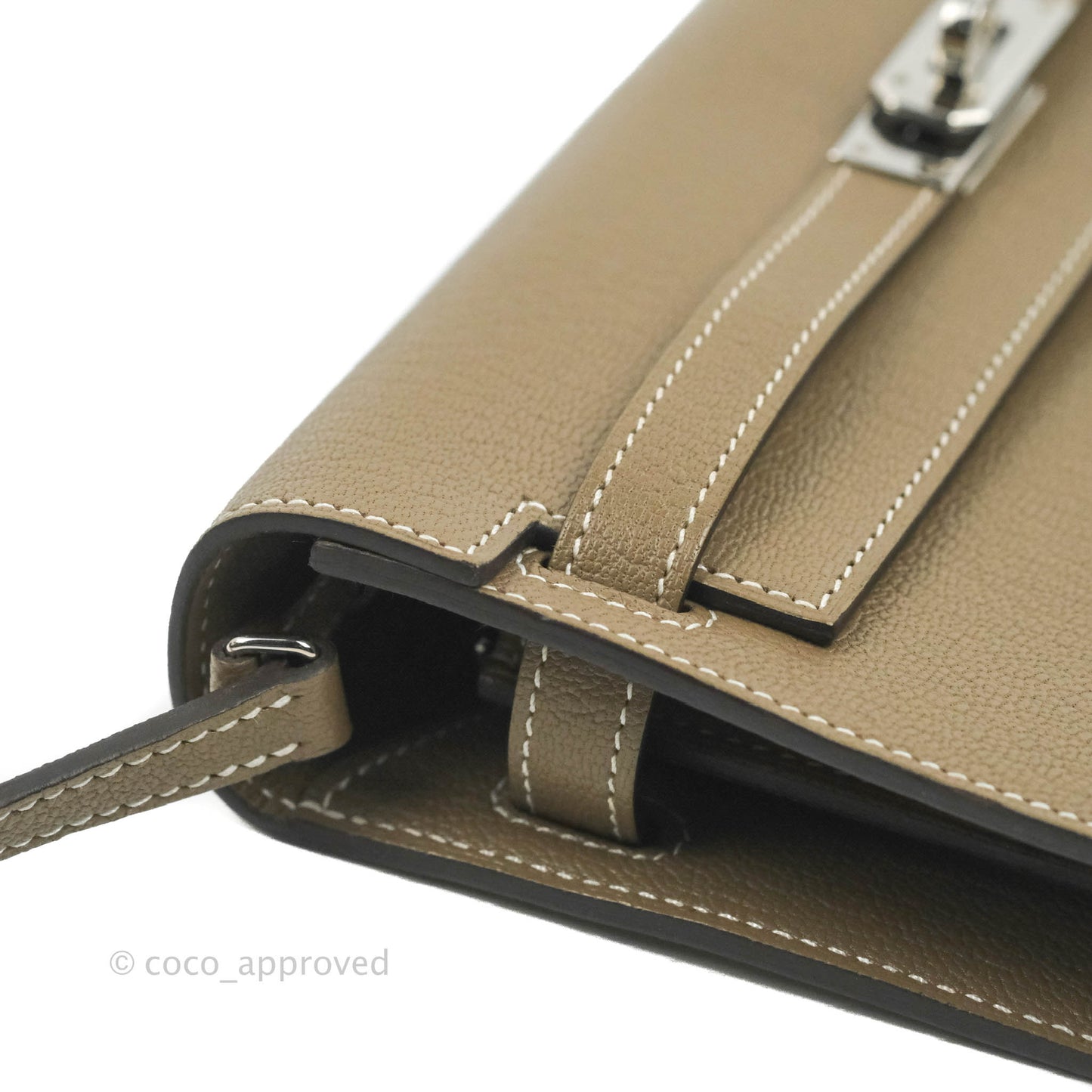 Hermès Kelly To Go Wallet Etoupe Chevre Mysore Palladium Hardware