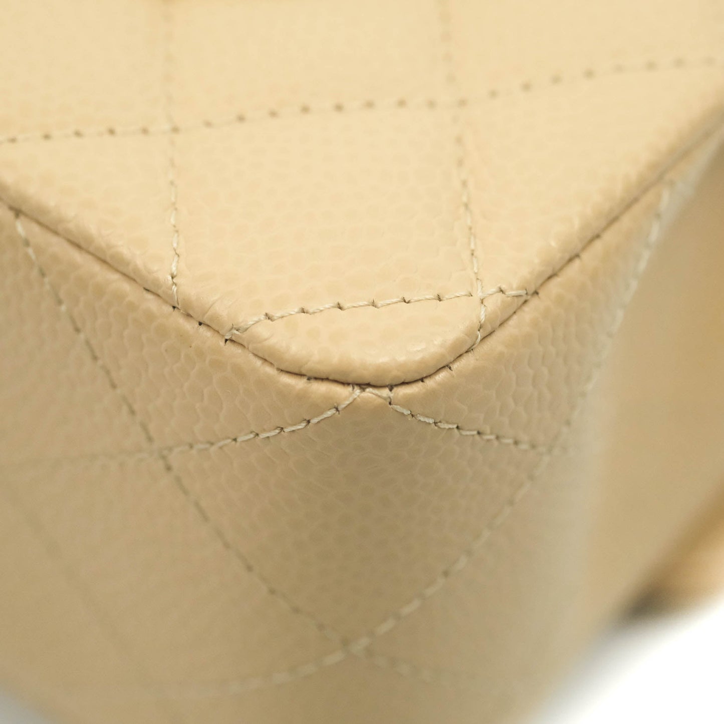 Chanel Small Classic Quilted Flap Beige Caviar Gold Hardware