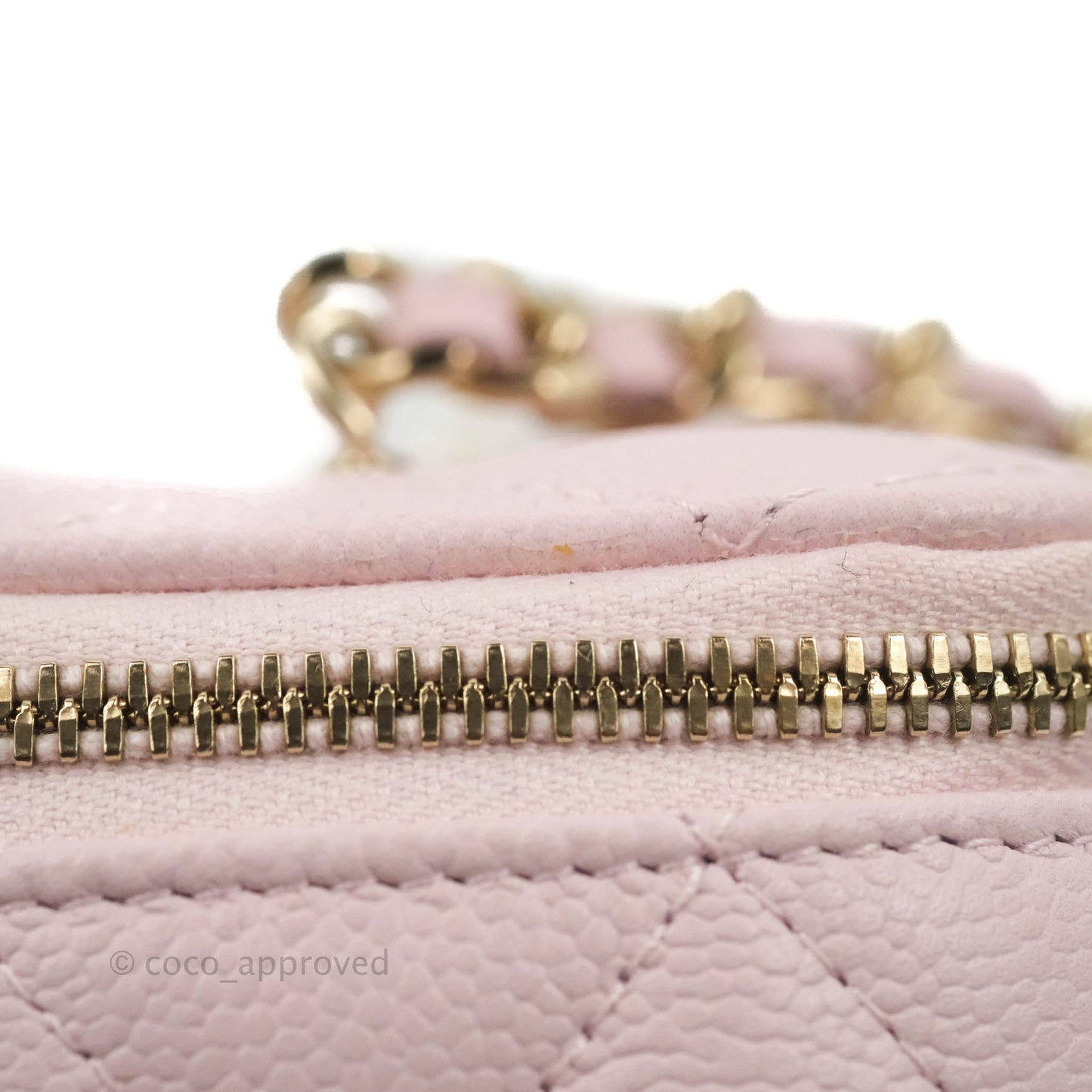Chanel Vanity with Chain Light Pink Caviar Gold Hardware