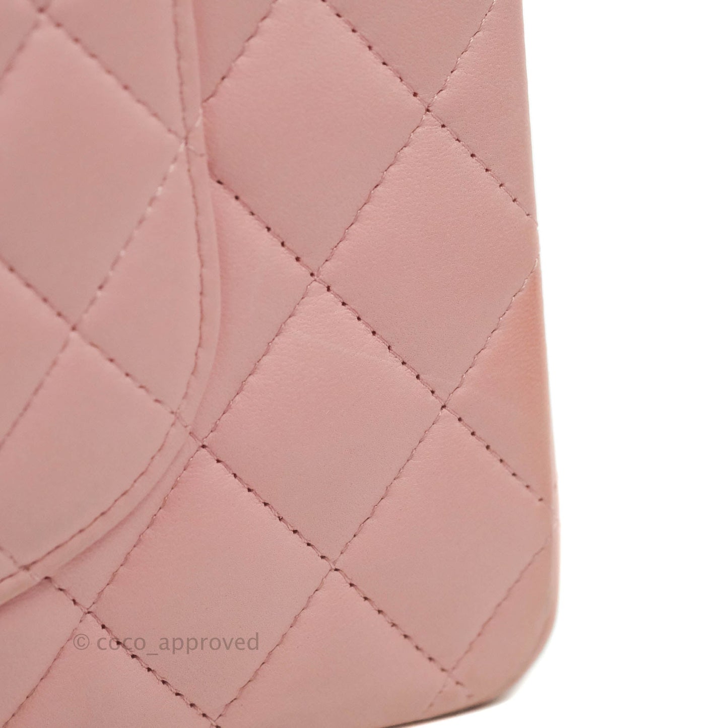 Chanel Classic M/L Medium Flap Quilted Pink Lambskin Gold Hardware