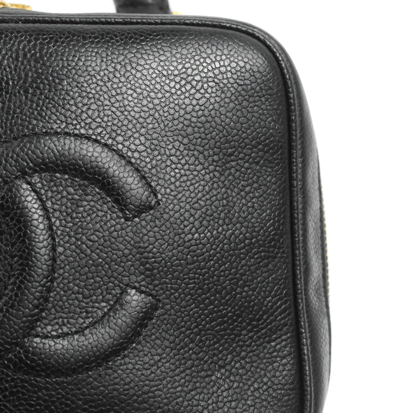 Chanel Vintage Timeless CC Vanity Black Caviar Gold Hardware