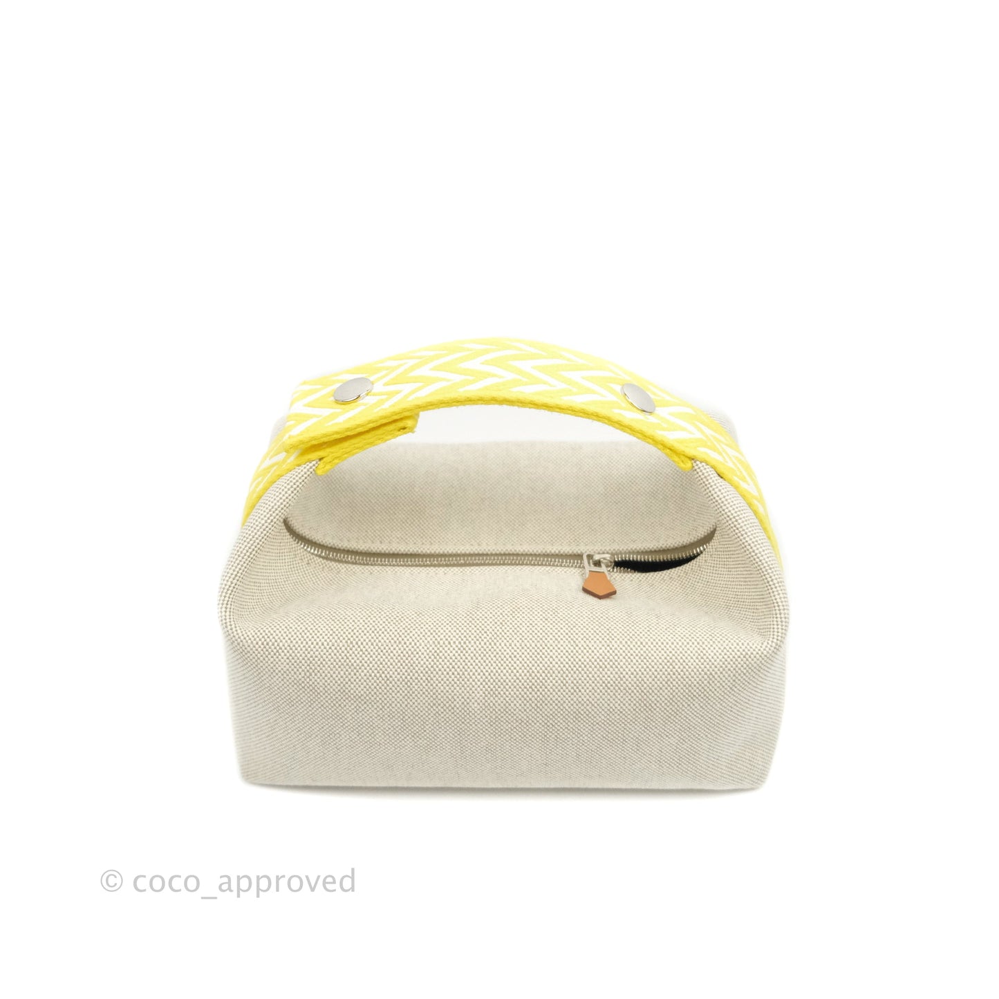 Hermès Canvas Small Bride-A-Brac Pouch Natural Jaune Citron