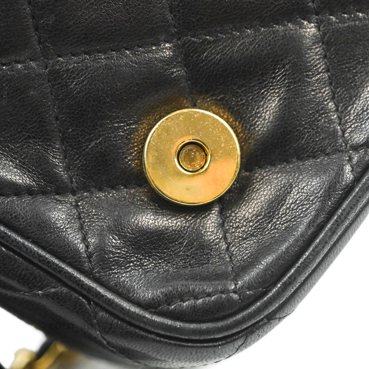 Chanel Vintage Small Camera Bag Black Lambskin Gold Hardware