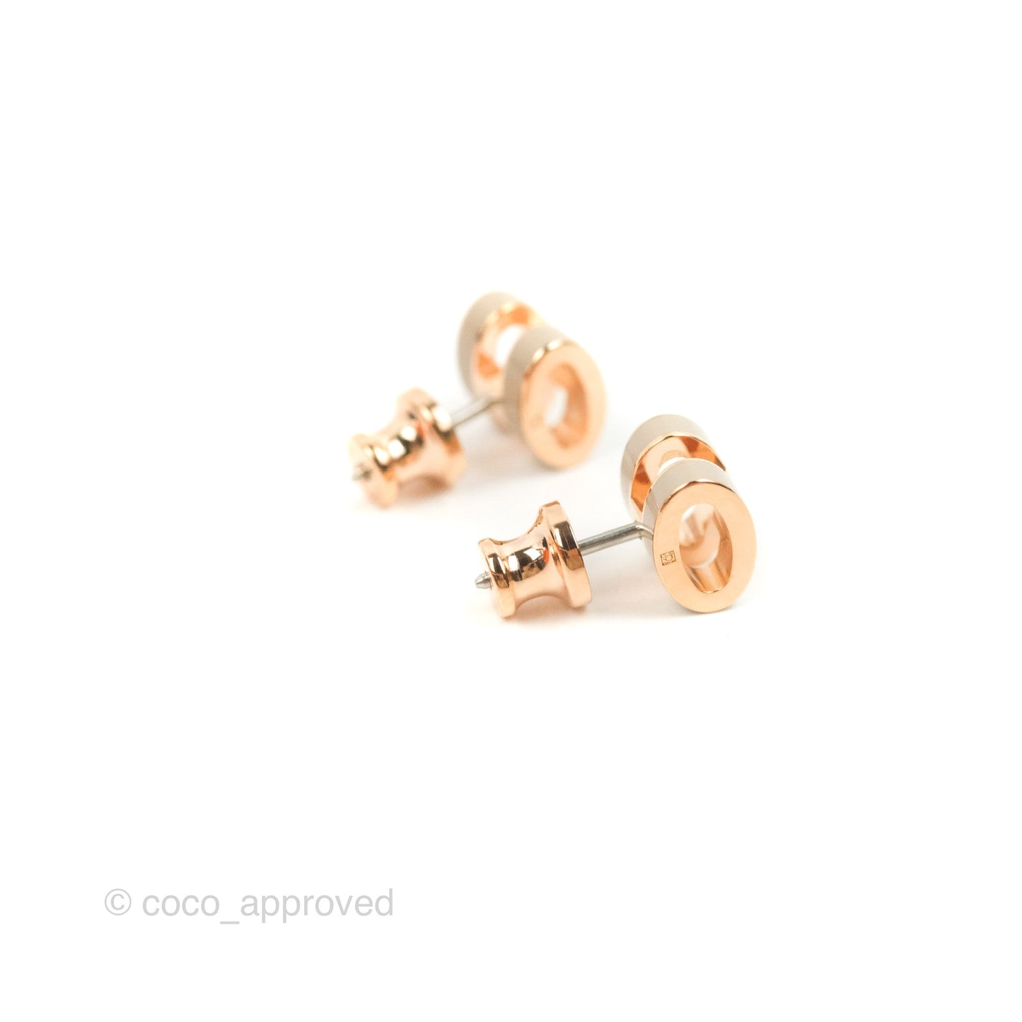 Hermès Mini Pop H Earrings Marron Glace Rose Gold