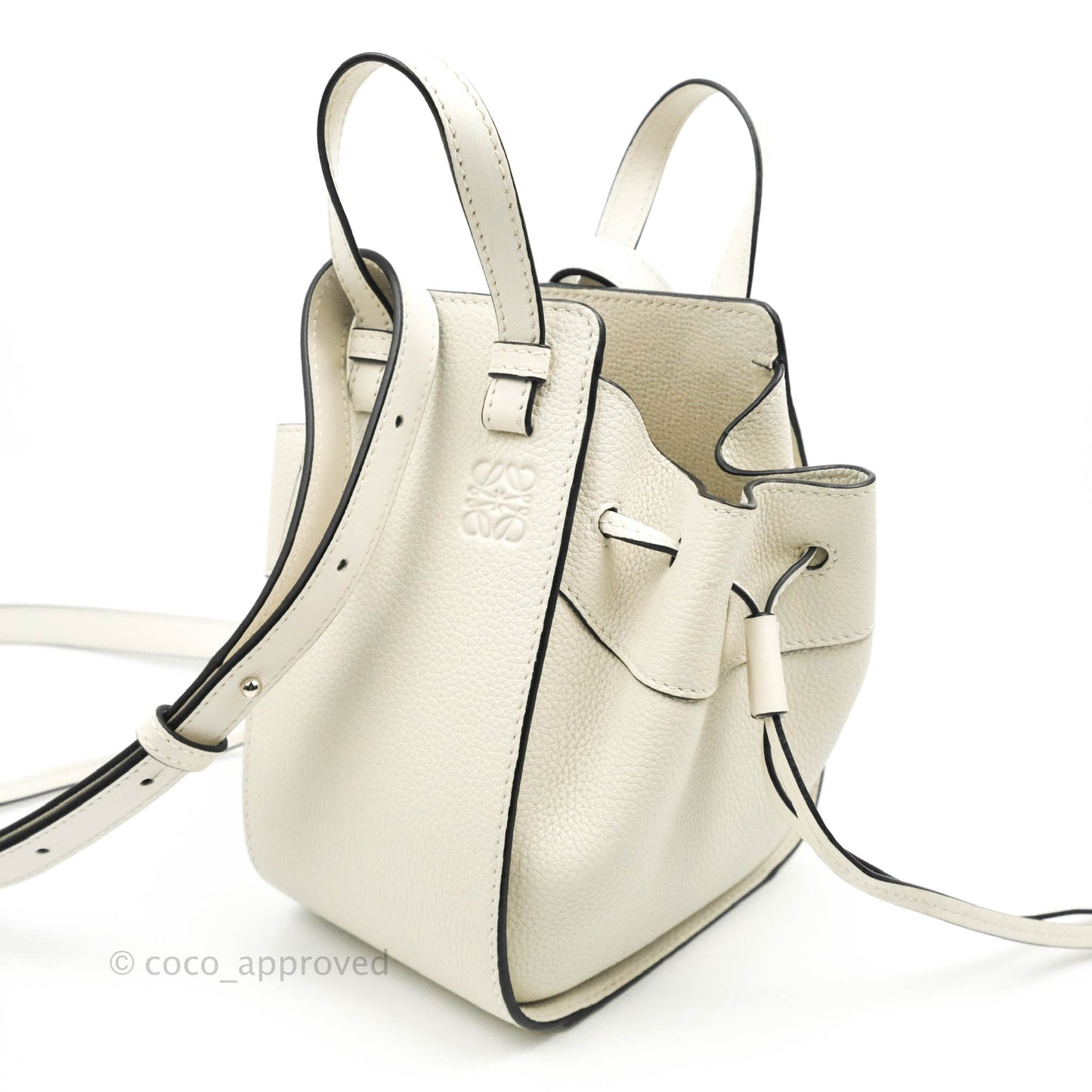 Loewe Mini Hammock Drawstring White Calfskin