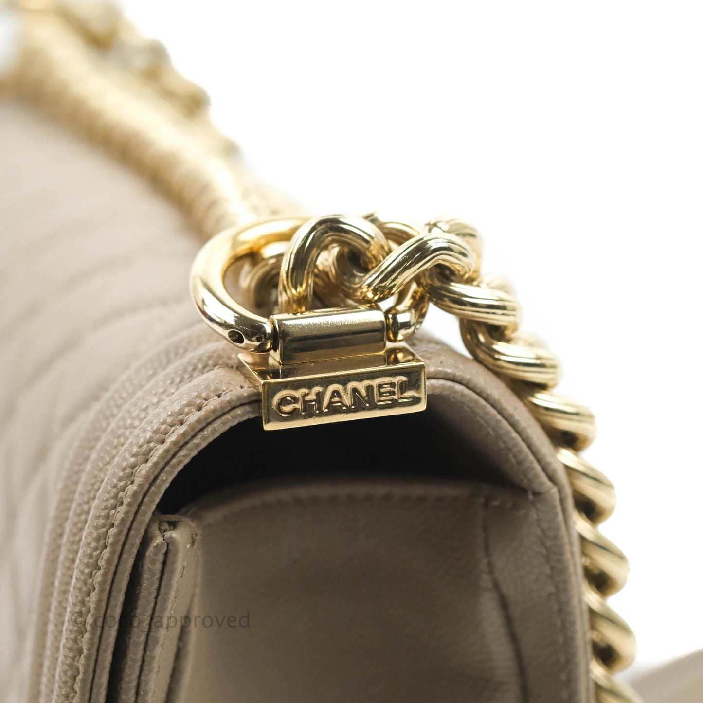 Chanel Quilted Medium Boy Grey Caviar Gold Hardware