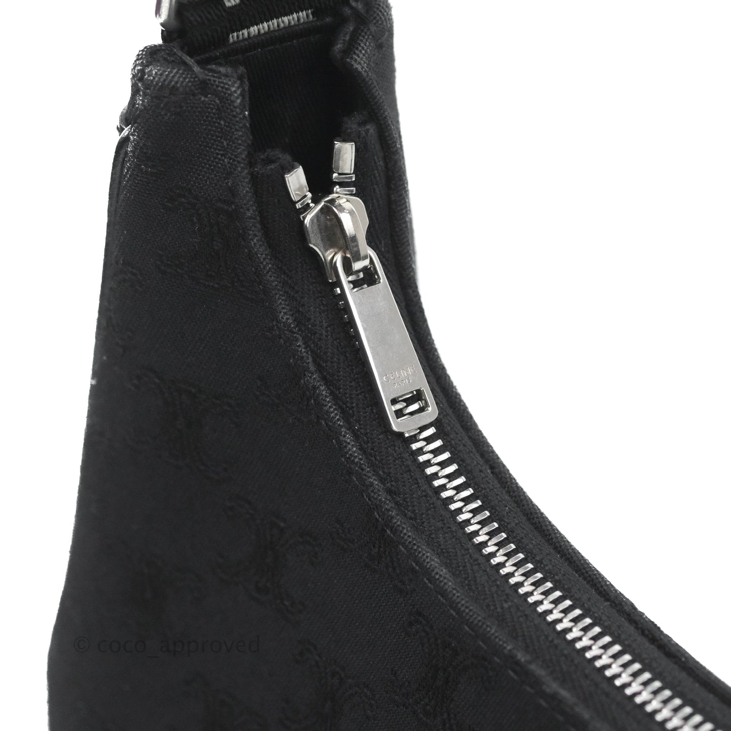 Celine Medium Ava Bag with Celine Strap Black Triomphe Jacquard Calfskin