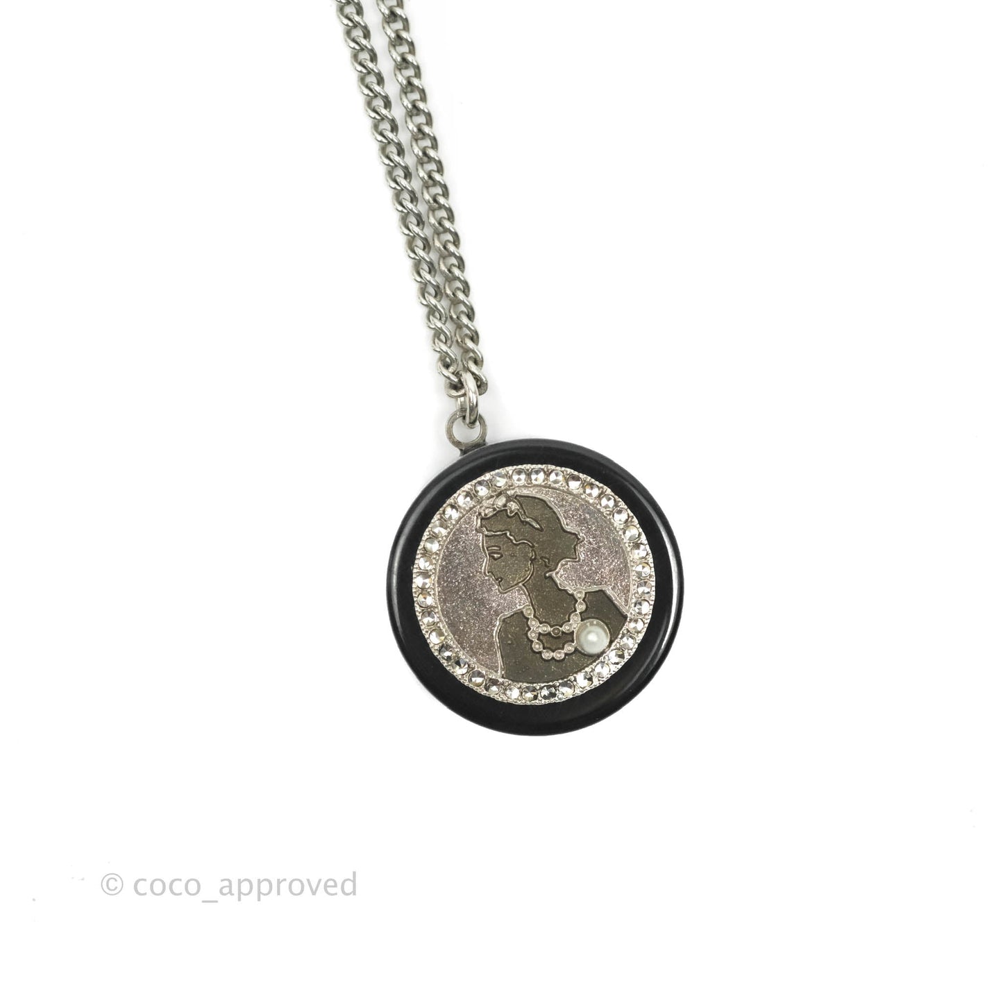 Chanel CC Coco Mademoiselle Double Necklace Silver