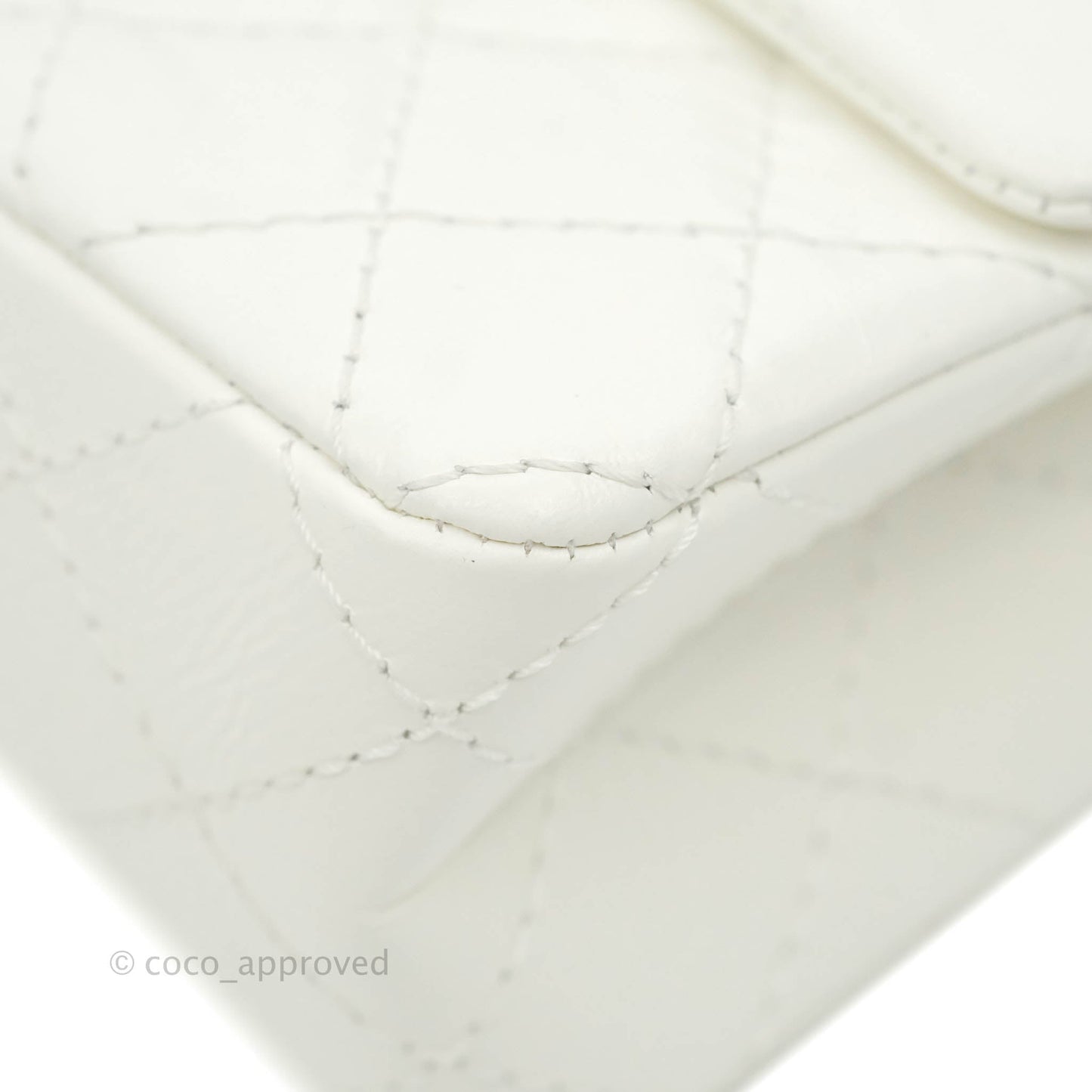 Chanel Mini Reissue 224 White Aged Calfskin Aged Gold Hardware