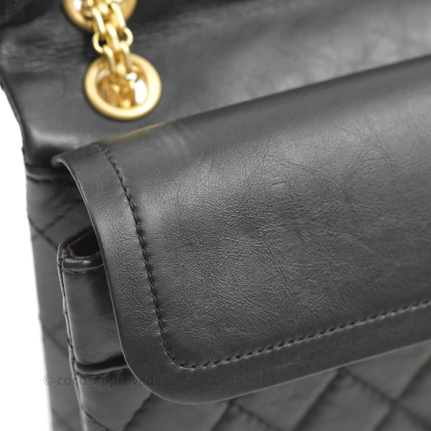 Chanel Reissue 225 Quilted Flap Black Aged Calfskin Aged Gold Hardware