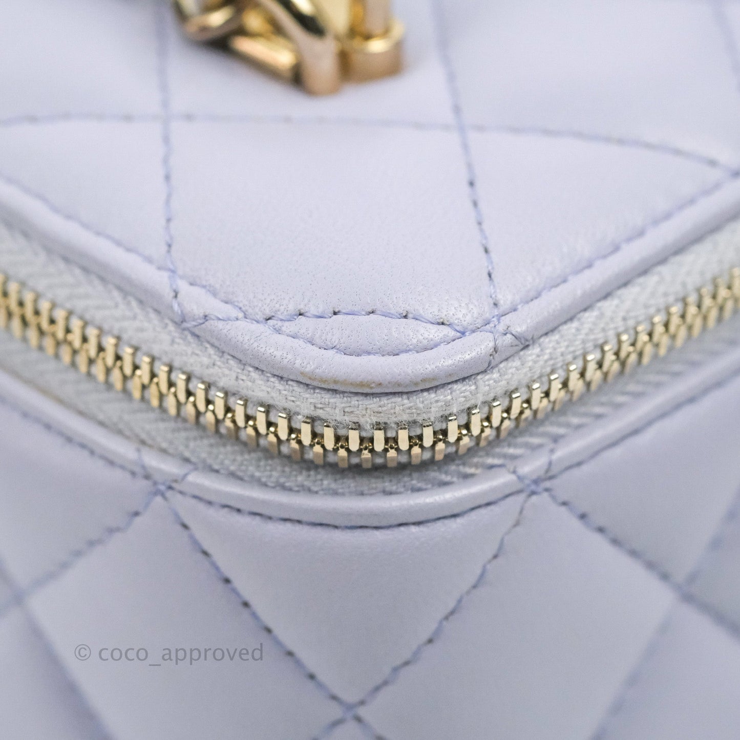 Chanel Vanity Rectangular Top Handle Lilac Lambskin Gold Hardware
