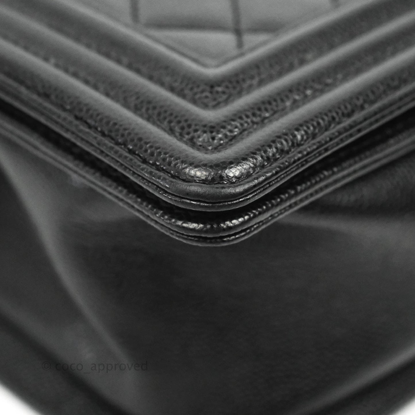 Chanel Quilted Medium Boy Black Caviar Ruthenium Hardware