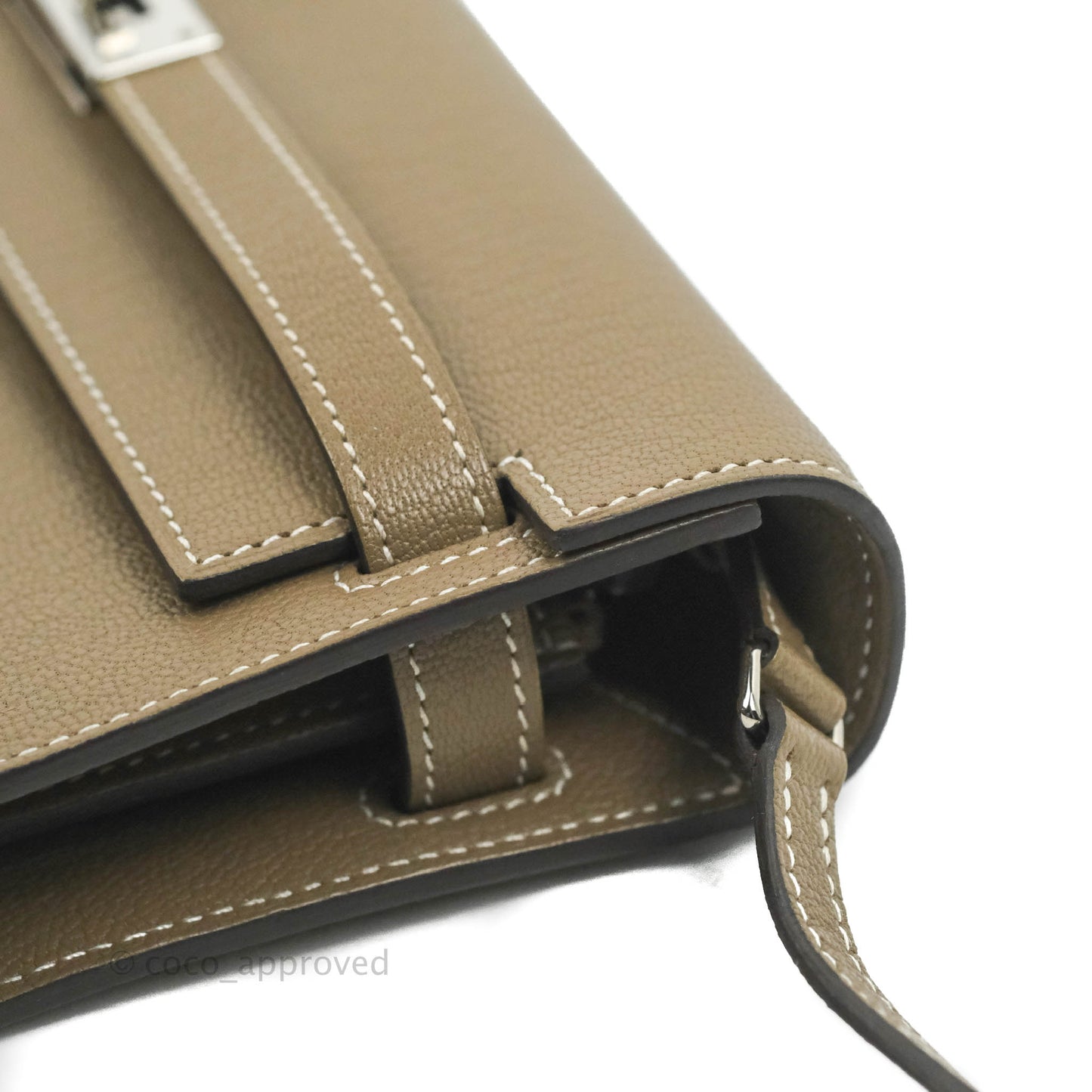 Hermès Kelly To Go Wallet Etoupe Chevre Mysore Palladium Hardware